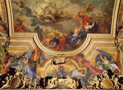 The Capture of the Town and Citadel of Ghent in Six Days in 1678, Ceiling Painting from the Galerie des Glaces by Charles Le Brun